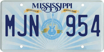 MS license plate MJN954