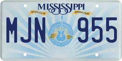 MS license plate MJN955