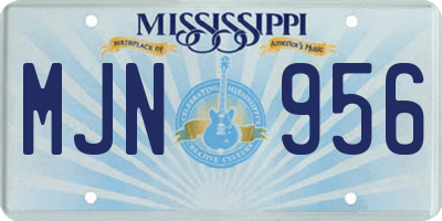 MS license plate MJN956