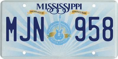 MS license plate MJN958