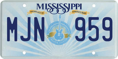 MS license plate MJN959