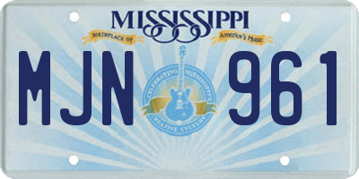 MS license plate MJN961