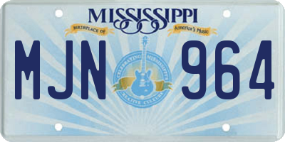 MS license plate MJN964