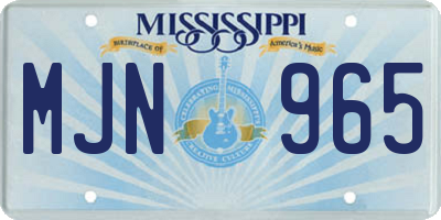 MS license plate MJN965