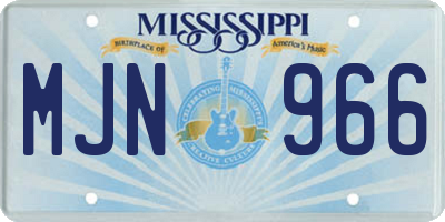 MS license plate MJN966