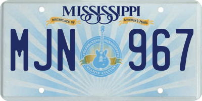 MS license plate MJN967