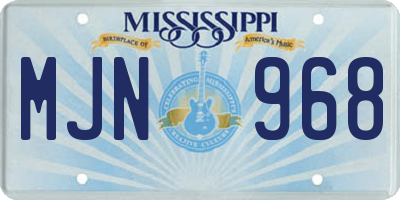 MS license plate MJN968