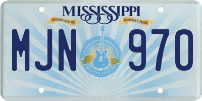 MS license plate MJN970