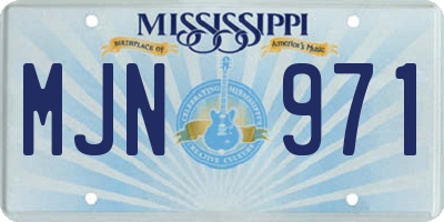 MS license plate MJN971
