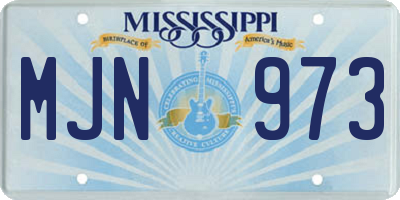 MS license plate MJN973