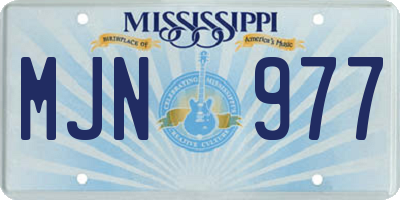 MS license plate MJN977
