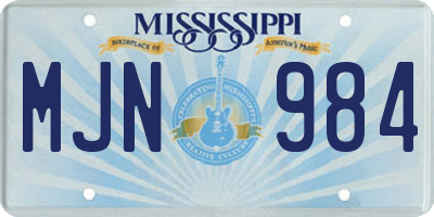 MS license plate MJN984
