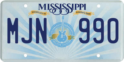 MS license plate MJN990