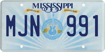 MS license plate MJN991