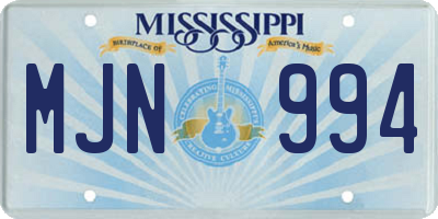 MS license plate MJN994
