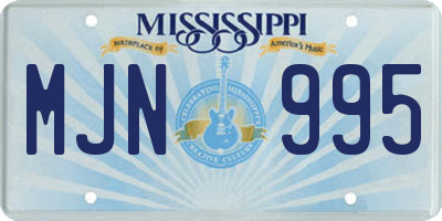 MS license plate MJN995