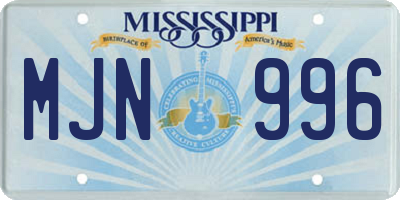 MS license plate MJN996