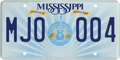 MS license plate MJO004