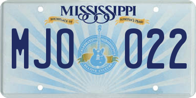 MS license plate MJO022