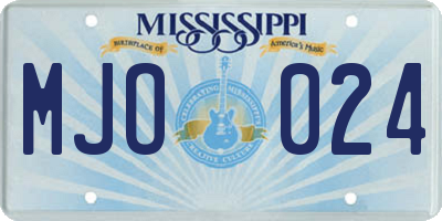 MS license plate MJO024