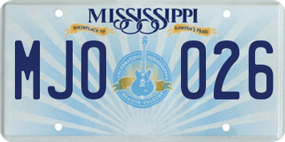 MS license plate MJO026