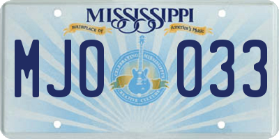 MS license plate MJO033