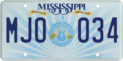MS license plate MJO034