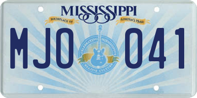 MS license plate MJO041
