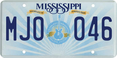 MS license plate MJO046