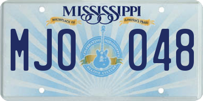 MS license plate MJO048