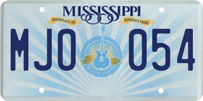 MS license plate MJO054