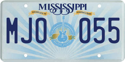 MS license plate MJO055