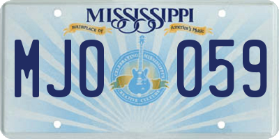 MS license plate MJO059