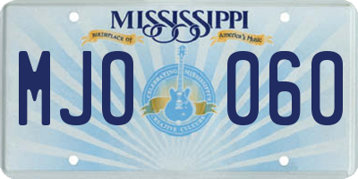 MS license plate MJO060