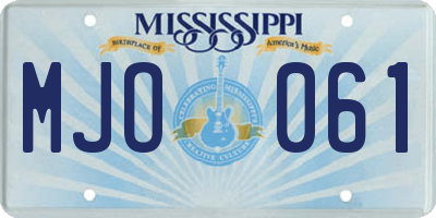 MS license plate MJO061