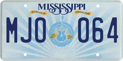 MS license plate MJO064