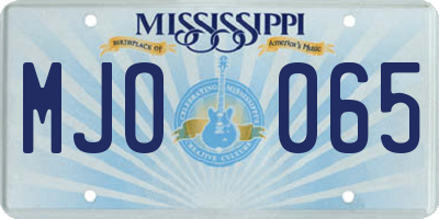 MS license plate MJO065