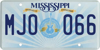 MS license plate MJO066