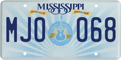 MS license plate MJO068