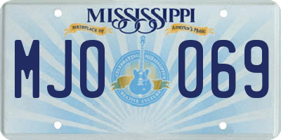 MS license plate MJO069
