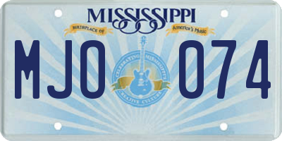 MS license plate MJO074