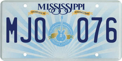 MS license plate MJO076