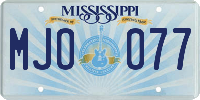 MS license plate MJO077