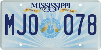 MS license plate MJO078