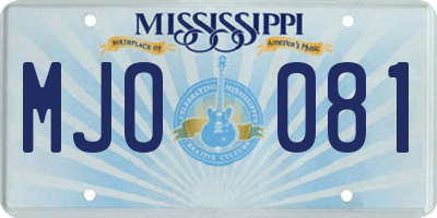 MS license plate MJO081