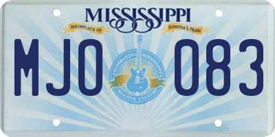 MS license plate MJO083