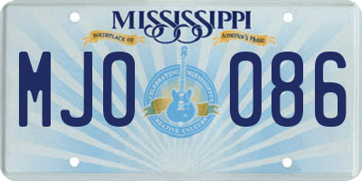 MS license plate MJO086