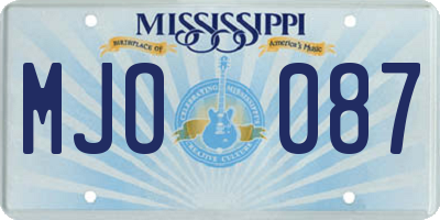MS license plate MJO087