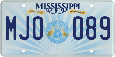 MS license plate MJO089