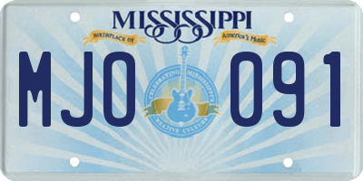 MS license plate MJO091